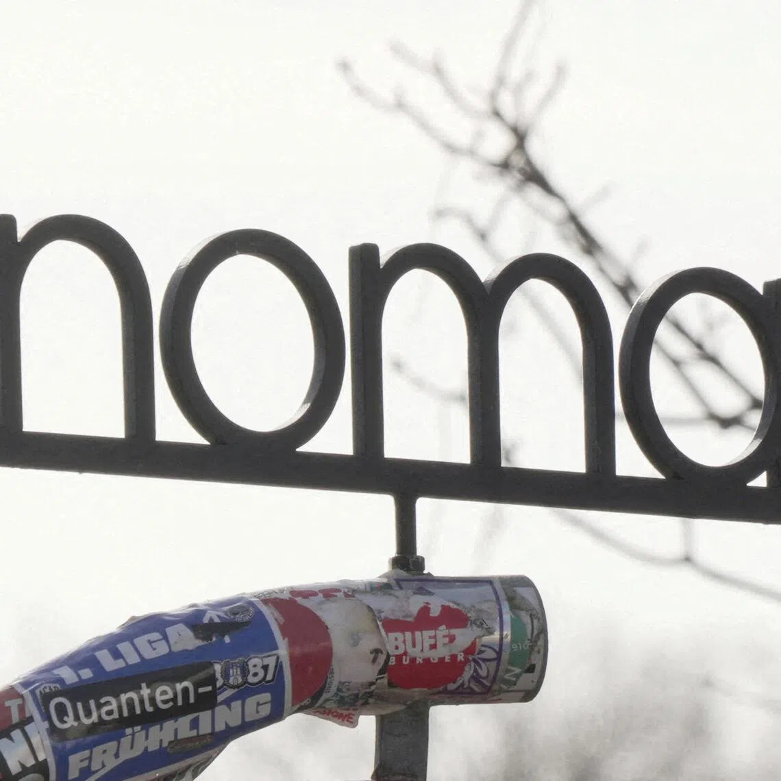 A sign stands outside Noma restaurant, greenhouse, shop and cafe in Copenhagen, Denmark, on March 12.
