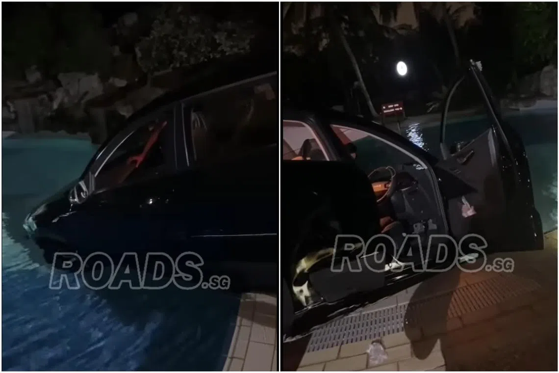 William Teng Guan How is said to have driven the vehicle into a swimming pool at Seletar Country Club at around 9.40pm that day. 