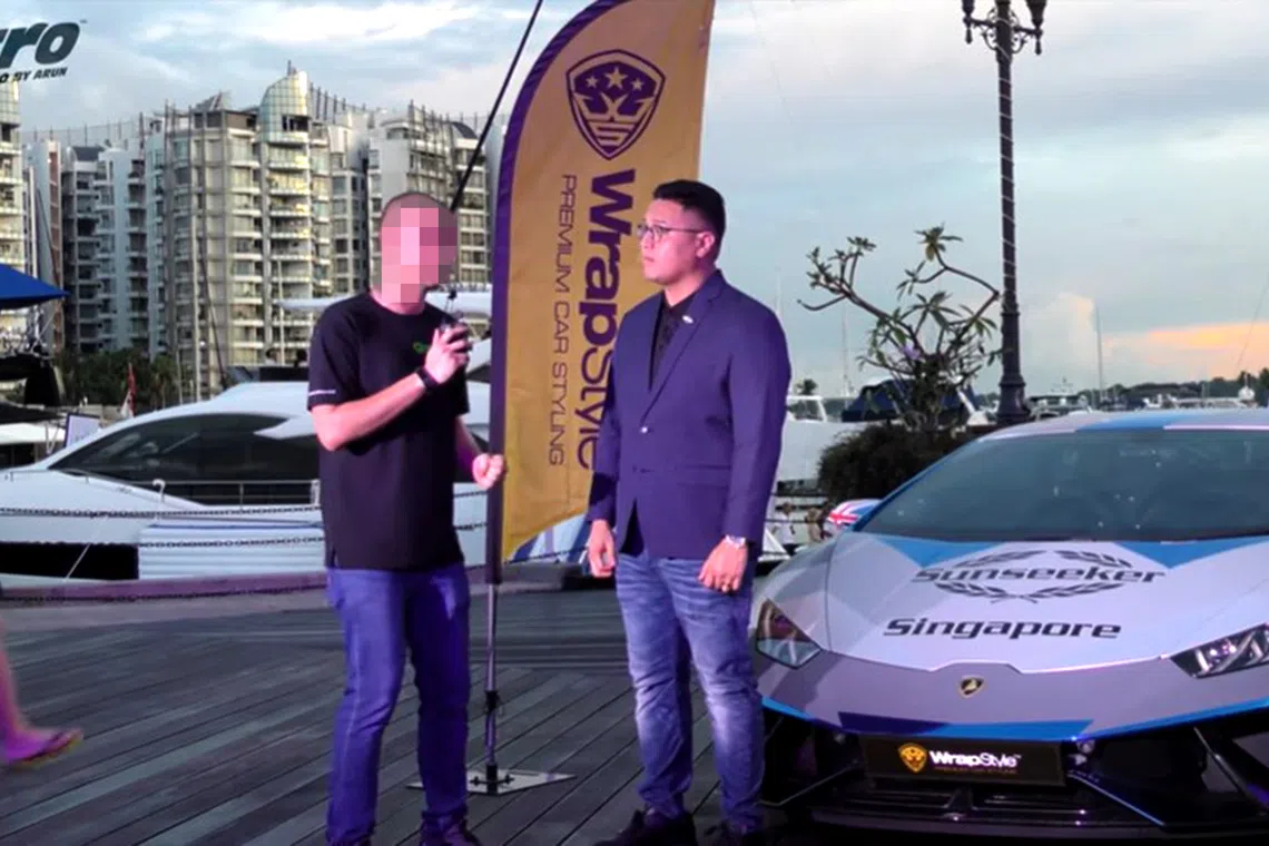 Alfred Law Hon Kit being interviewed at Sunseeker M Singapore’s official launch in 2018. Law served as a director in the firm and was formerly hired as Chen Sokly’s personal assistant.