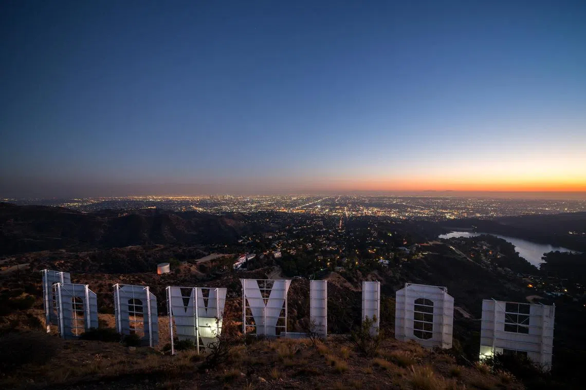 A view of Los Angeles from the Hollywood sign, on Nov 5, 2018. Teens & Screens, a study conducted by researchers at the University of California, Los Angeles, found that 63.5 per cent of participants said they wanted content that depicted platonic relationships, as opposed to romance and sex. 