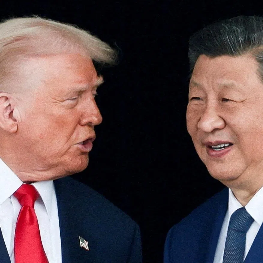 US President Donald Trump and Chinese President Xi Jinping after a bilateral meeting on the sidelines of the Asia-Pacific Economic Cooperation (APEC) summit, in Busan, South Korea, on Oct 30, 2025.