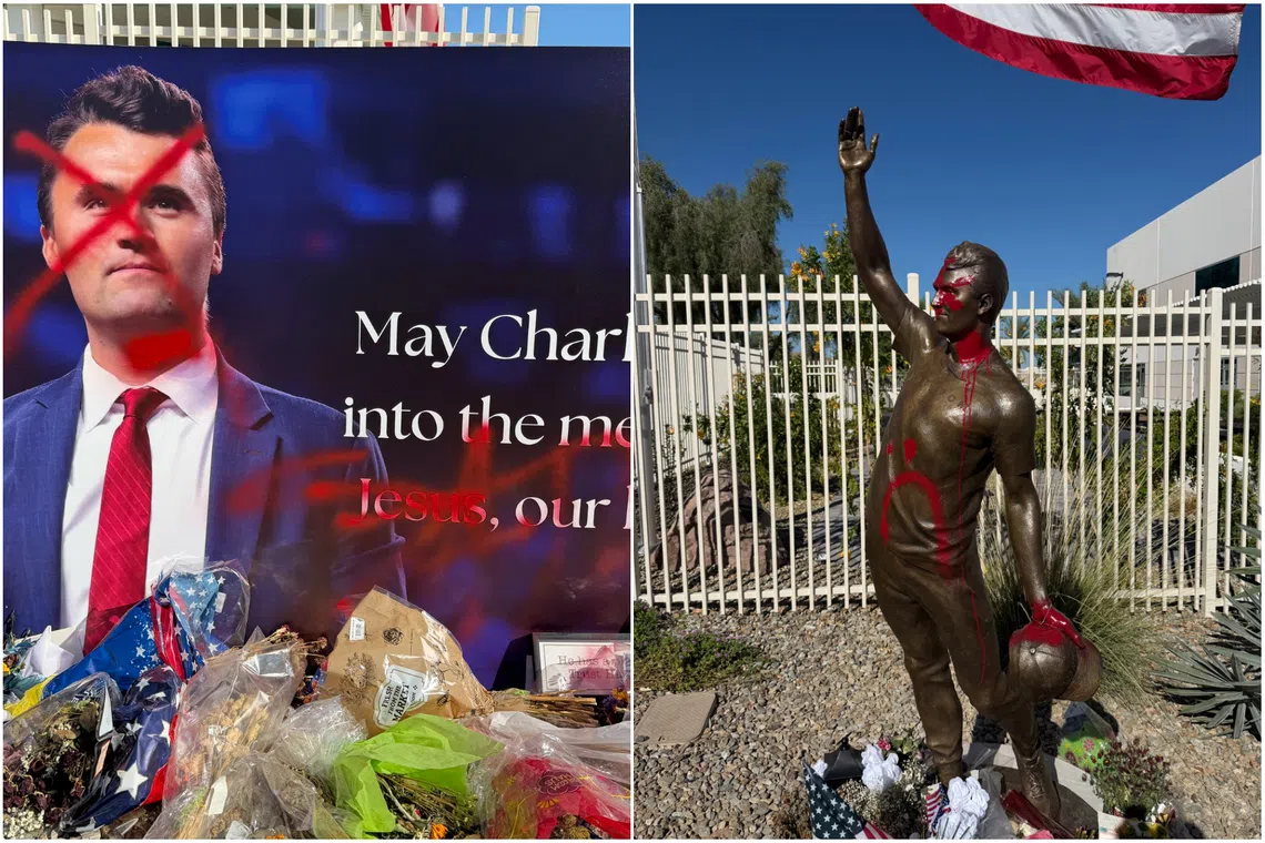 Memorial statue of conservative activist Charlie Kirk vandalised