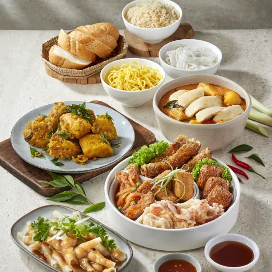 The menu at Tian Tian Hainanese Chicken Rice’s flagshup restaurant features several Jewel-exclusive items.