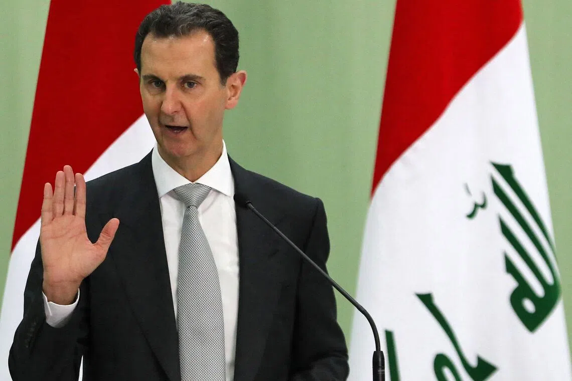 Then Syrian President Bashar al-Assad in Damascus in 2023. A court sentenced him to death in absentia for “war crimes” and “crimes against humanity”.