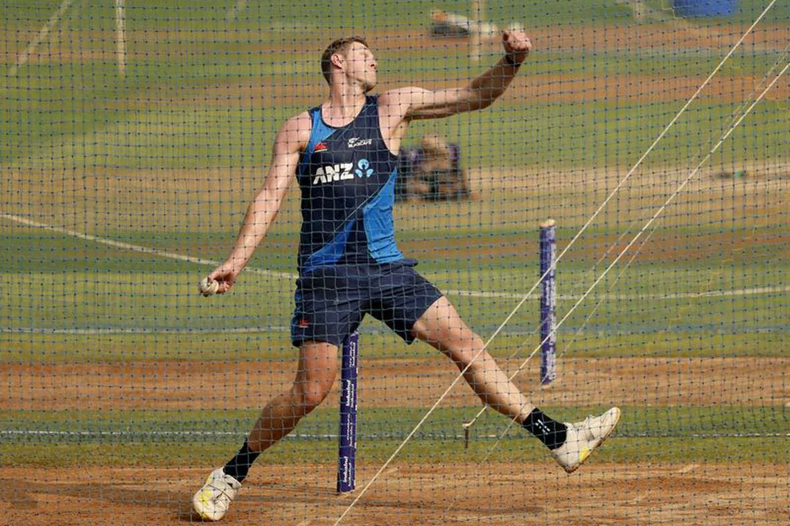 Cricket - ICC Cricket World Cup 2023 - Semi-Final - New Zealand Practice - Wankhede Stadium, Mumbai, India - November 14, 2023 New Zealand's Kyle Jamieson during practice REUTERS/Adnan Abidi/File Photo