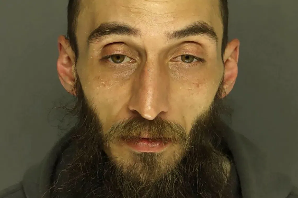 Cody Balmer appears in a booking photograph after his arrest on suspicion of an attack on Pennsylvania Governor Shapiro's official residence, in Harrisburg, Pennsylvania, U.S. April 14, 2025.  Dauphin County District Attorney/Handout via REUTERS.  THIS IMAGE HAS BEEN SUPPLIED BY A THIRD PARTY. THIS PICTURE WAS PROCESSED BY REUTERS TO ENHANCE QUALITY. AN UNPROCESSED VERSION HAS BEEN PROVIDED SEPARATELY.