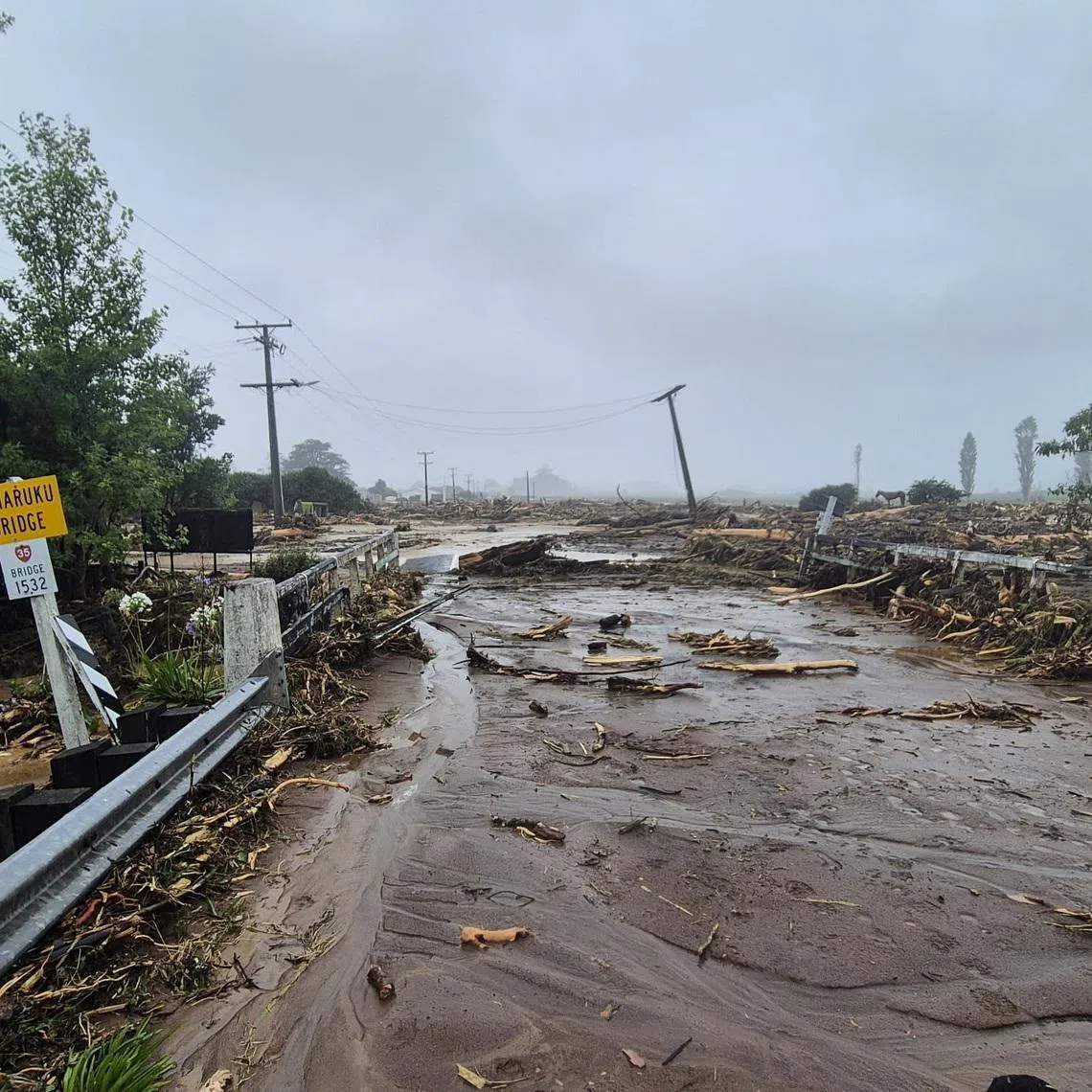 The aftermath of a flood in New Zealand in Jan 2026. New Zealand has been pounded by heavy rains in the past few days. 