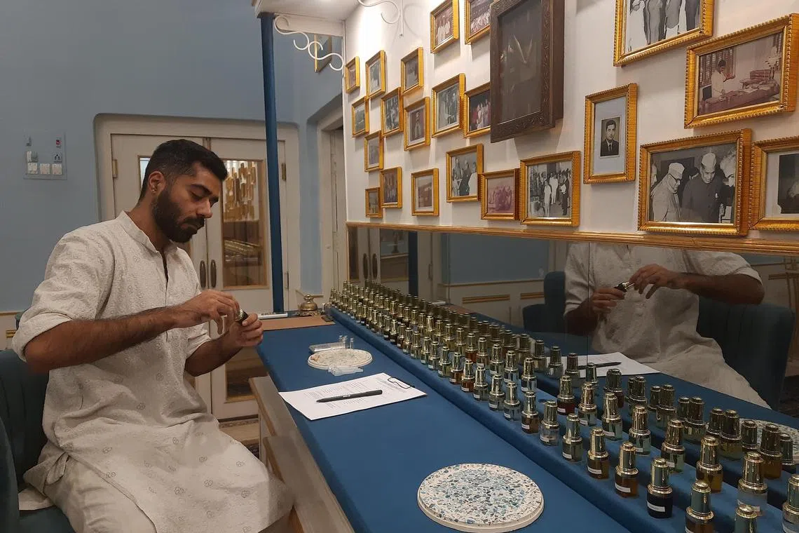 ddletter02 - Pranav Kapoor, 35, an eighth-generation perfumer based in the city, at work at his ‘Perfume Bar’. Credit: Debarshi Dasgupta