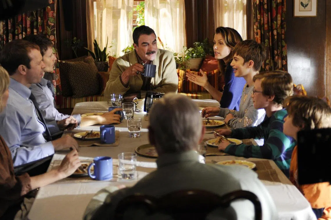Television still: Blue Bloods starring Tom Selleck (centre) as Frank Reagan
