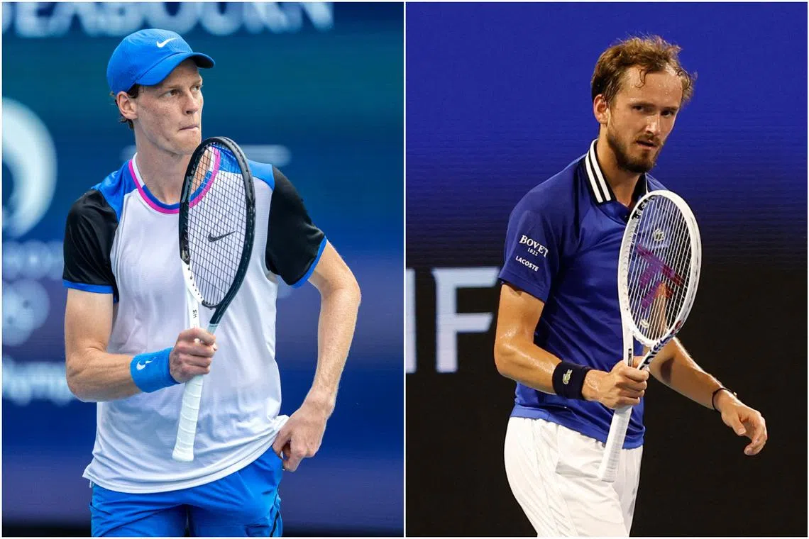 Jannik Sinner (left) will face Russian Daniil Medvedev at the semi-finals of the Miami Open, in a tantalising rematch of the Australian Open final. 