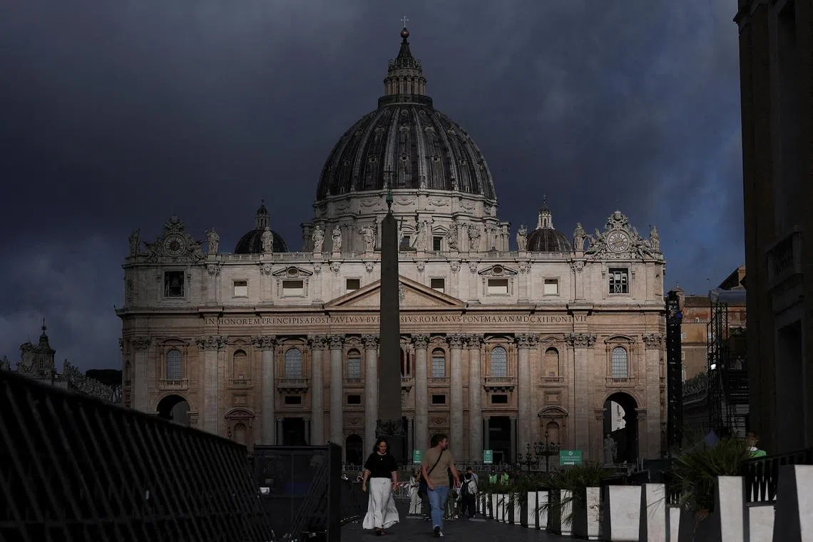 No pope has been elected on the first day of a conclave, so voting could continue for a few days.