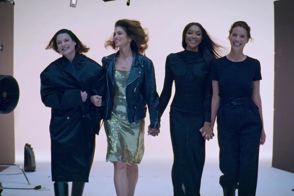 From left: Linda Evangelista, Cindy Crawford, Naomi Campbell and Christy Turlington recall their experiences in the fashion world in the new docuseries The Super Models.