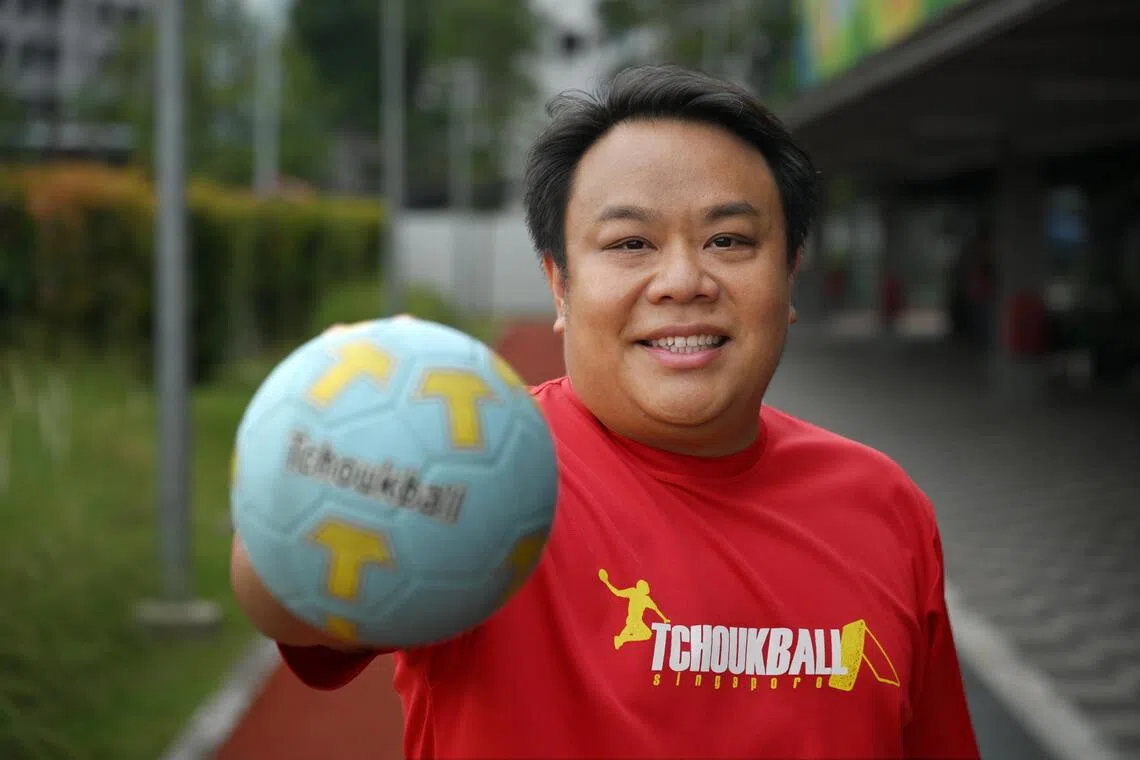 Delane Lim, president of the International Tchoukball Federation, and the general secretary of Tchoukball Association of Singapore on Aug 27.