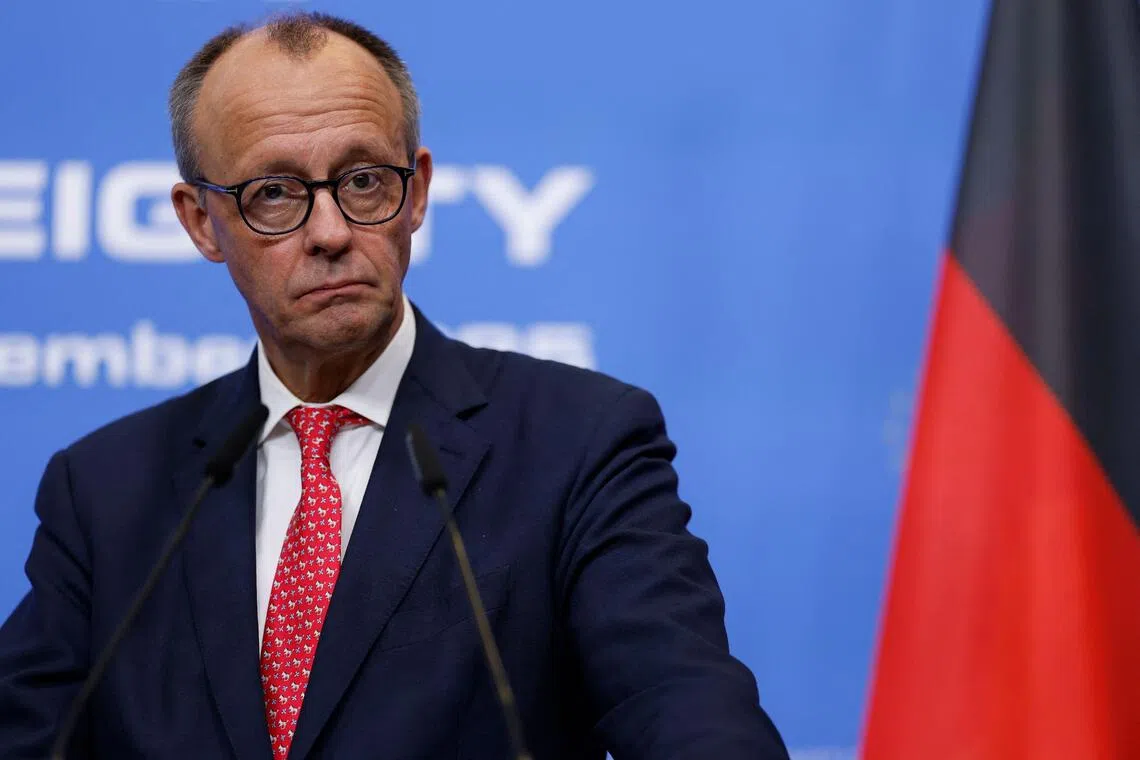 German Chancellor Friedrich Merz attended a leaders' summit for the COP30 climate talks in the hot and humid Amazonian city of Belem, Brazil.