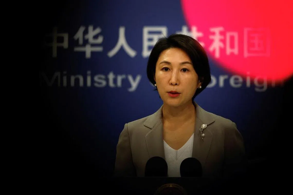 FILE PHOTO: China's foreign ministry spokesperson Mao Ning attends a press conference in Beijing, China July 26, 2023. REUTERS/Tingshu Wang/File photo