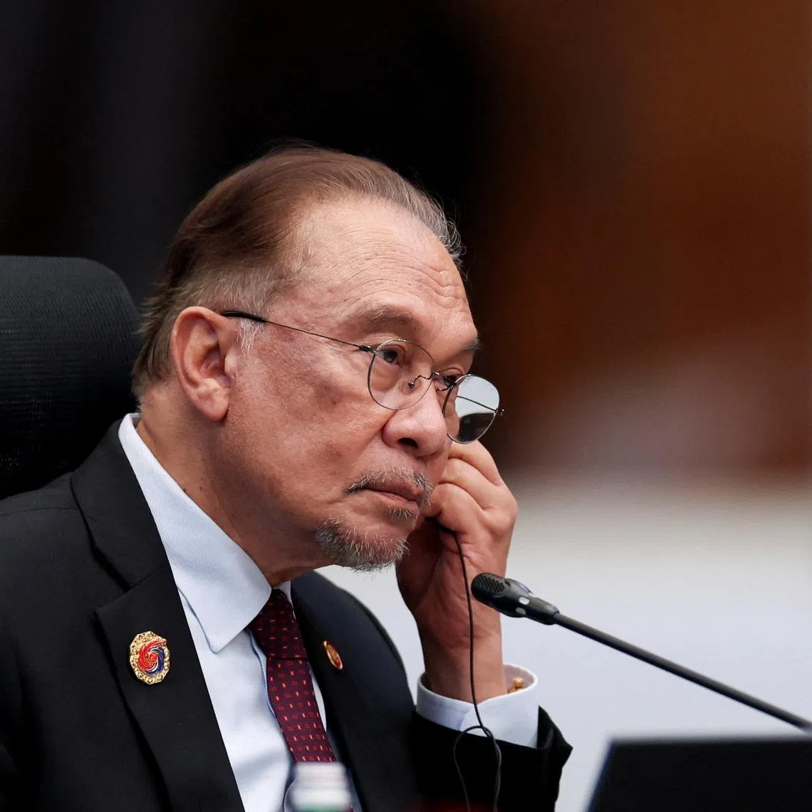 Malaysia's Prime Minister Anwar Ibrahim at a summit in Kuala Lumpur, Malaysia October 26, 2025. REUTERS/Chalinee Thirasupa/Pool