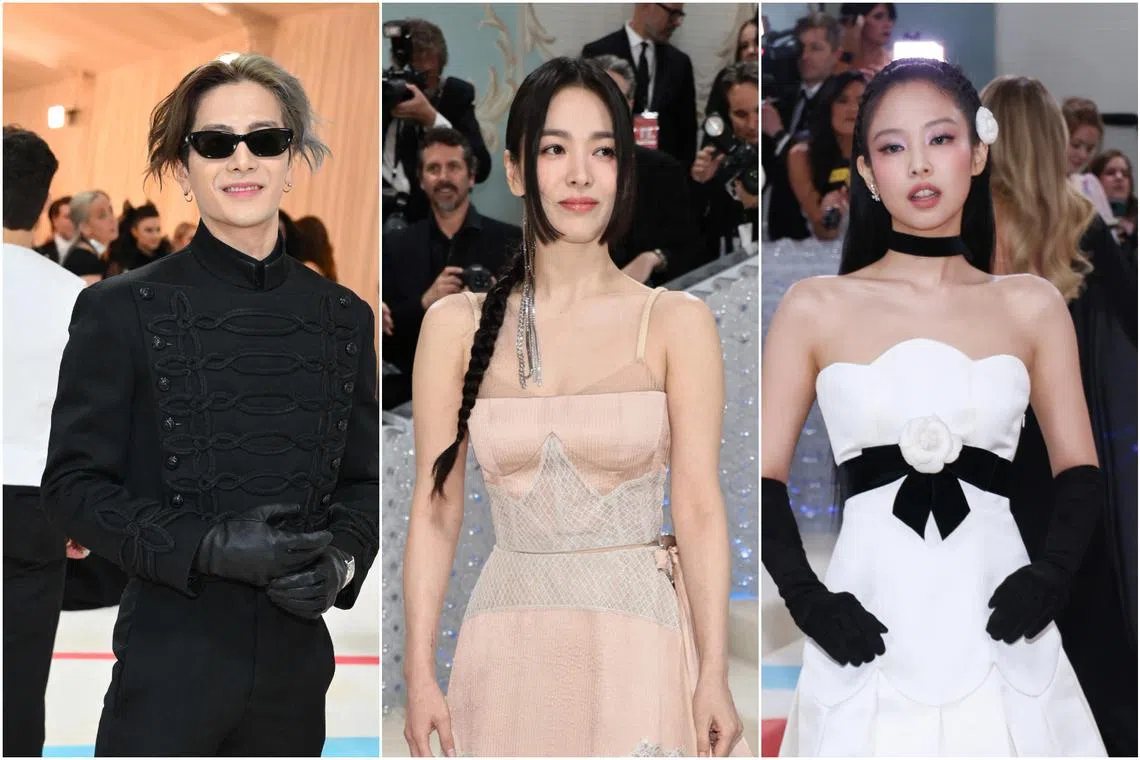(From left) Jackson Wang, Song Hye-kyo, Blackpink's Jennie.
