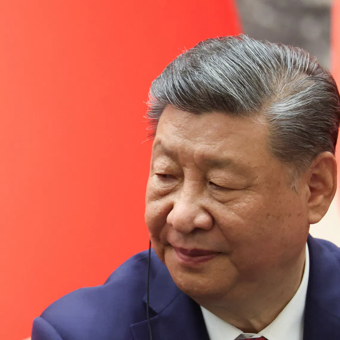 Chinese President Xi Jinping attends a joint press statement with Russian President Vladimir Putin (not pictured) at the Great Hall of the People in Beijing, China May 20, 2026. REUTERS/Maxim Shemetov/Pool