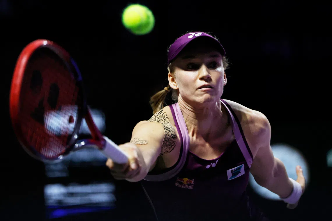 Rybakina dominates Alexandrova after Keys withdrawal at WTA Finals