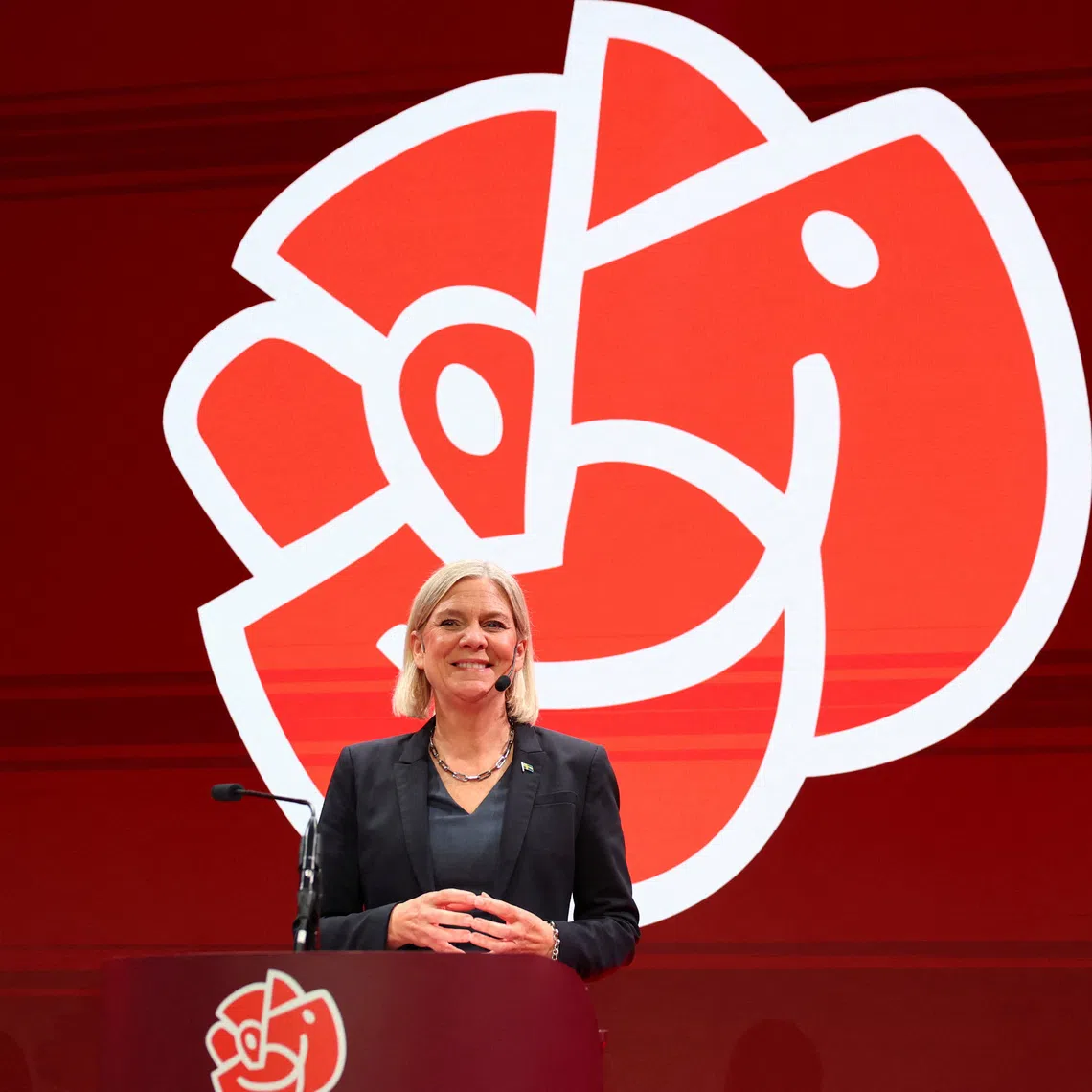 Swedish Social Democratic Party Magdalena Andersson speaks as the general election's voting results are released in Stockholm, Sweden, September 13, 2026. REUTERS/Denis Balibouse