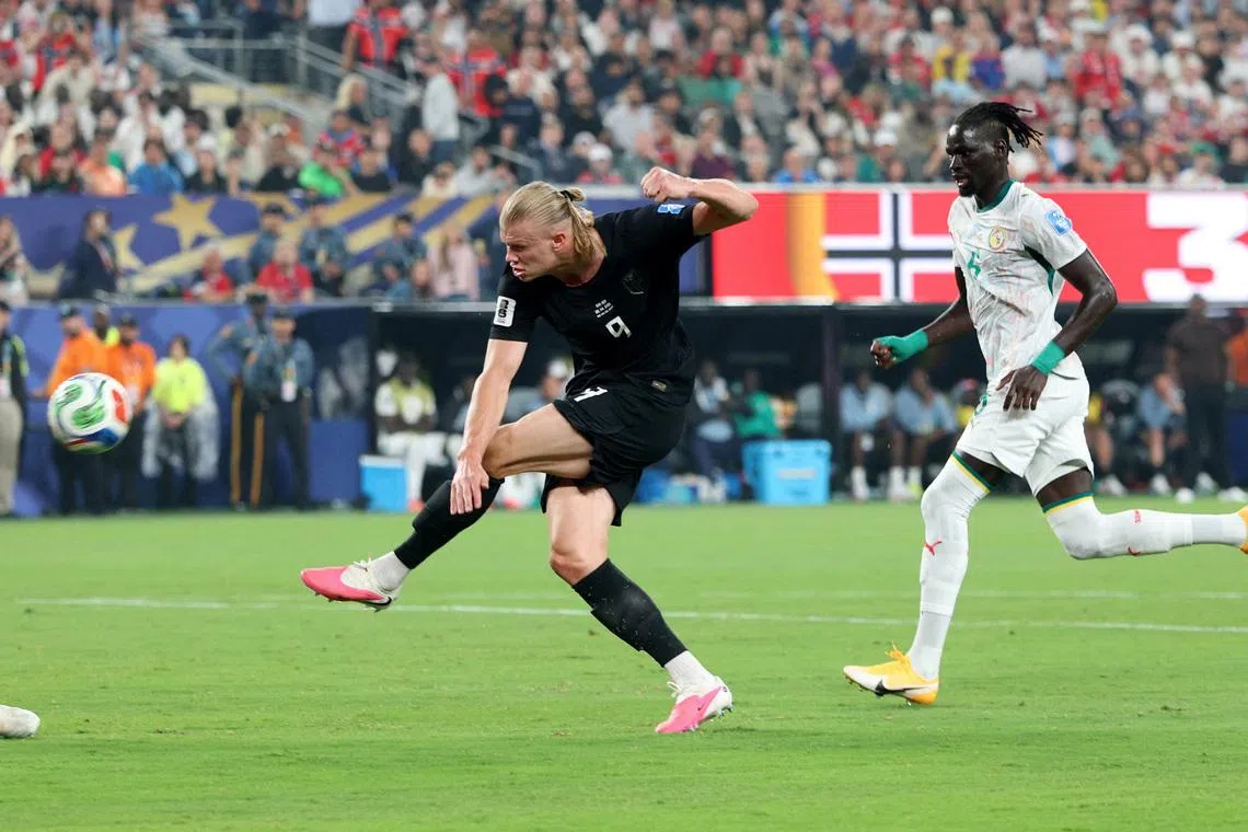 Erling Haaland scored his second World Cup double to help Norway beat Senegal 3-2.