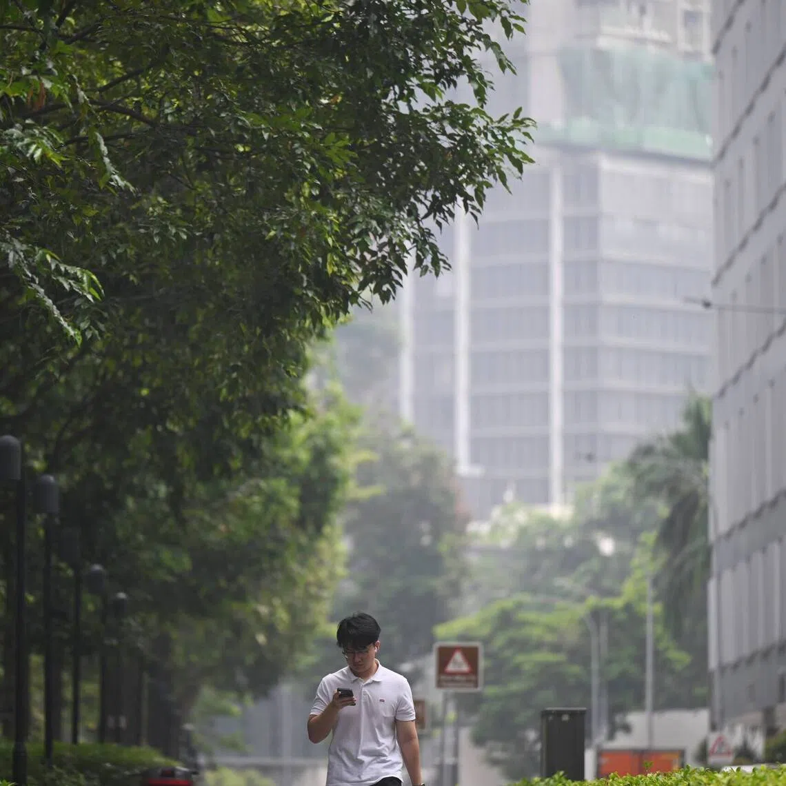 Hazy conditions seen at Tanjong Pagar on Oct 20.