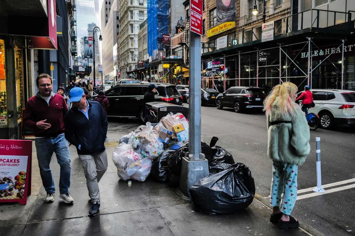 Mountains of black garbage bags line cramped city sidewalks, a feast for the millions of rodents who call New York home.