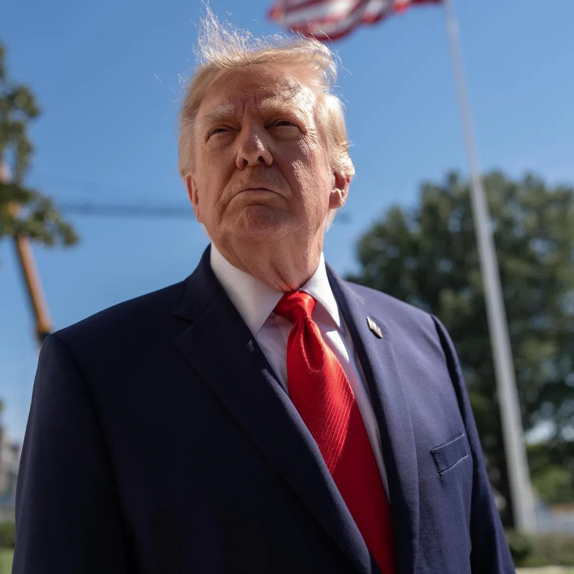 US President Donald Trump speaking to members of the media on the South Lawn of the White House on Oct 1.