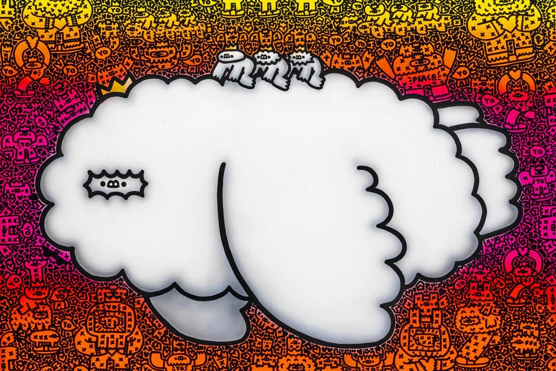 Migration 3 is among the 22 artworks on display at Yoyojin's exhibition, Borderless