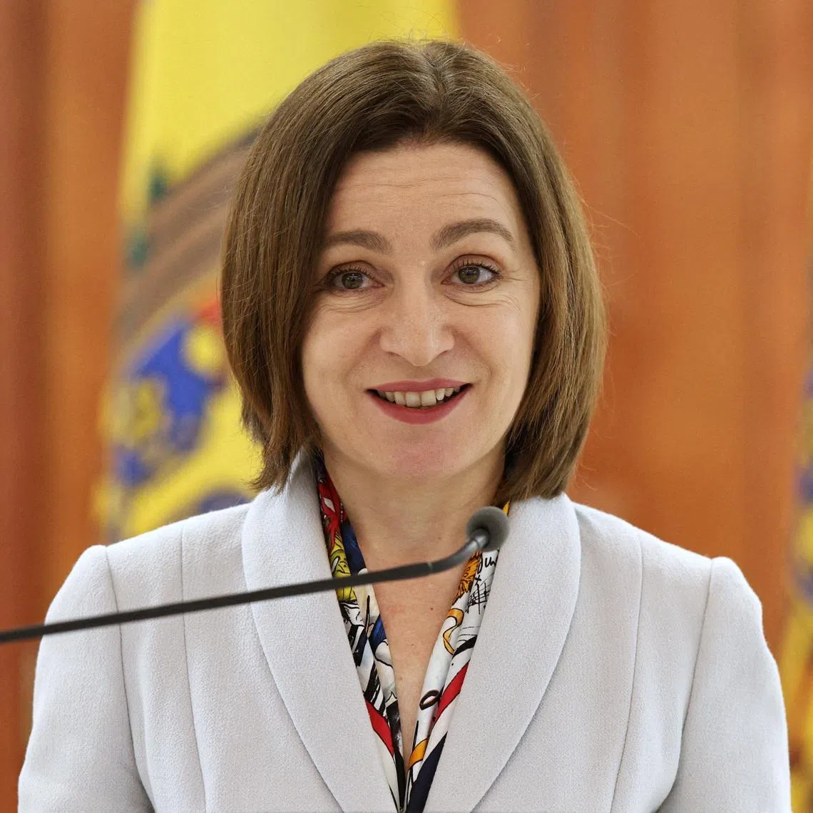 FILE PHOTO: Moldova's President Maia Sandu attends a joint press conference with EU High Representative for Foreign Affairs and Security Policy and Vice-President of the European Commission Kaja Kallas following their meeting in Chisinau, Moldova May 8, 2026. REUTERS/Vladislav Culiomza/File Photo