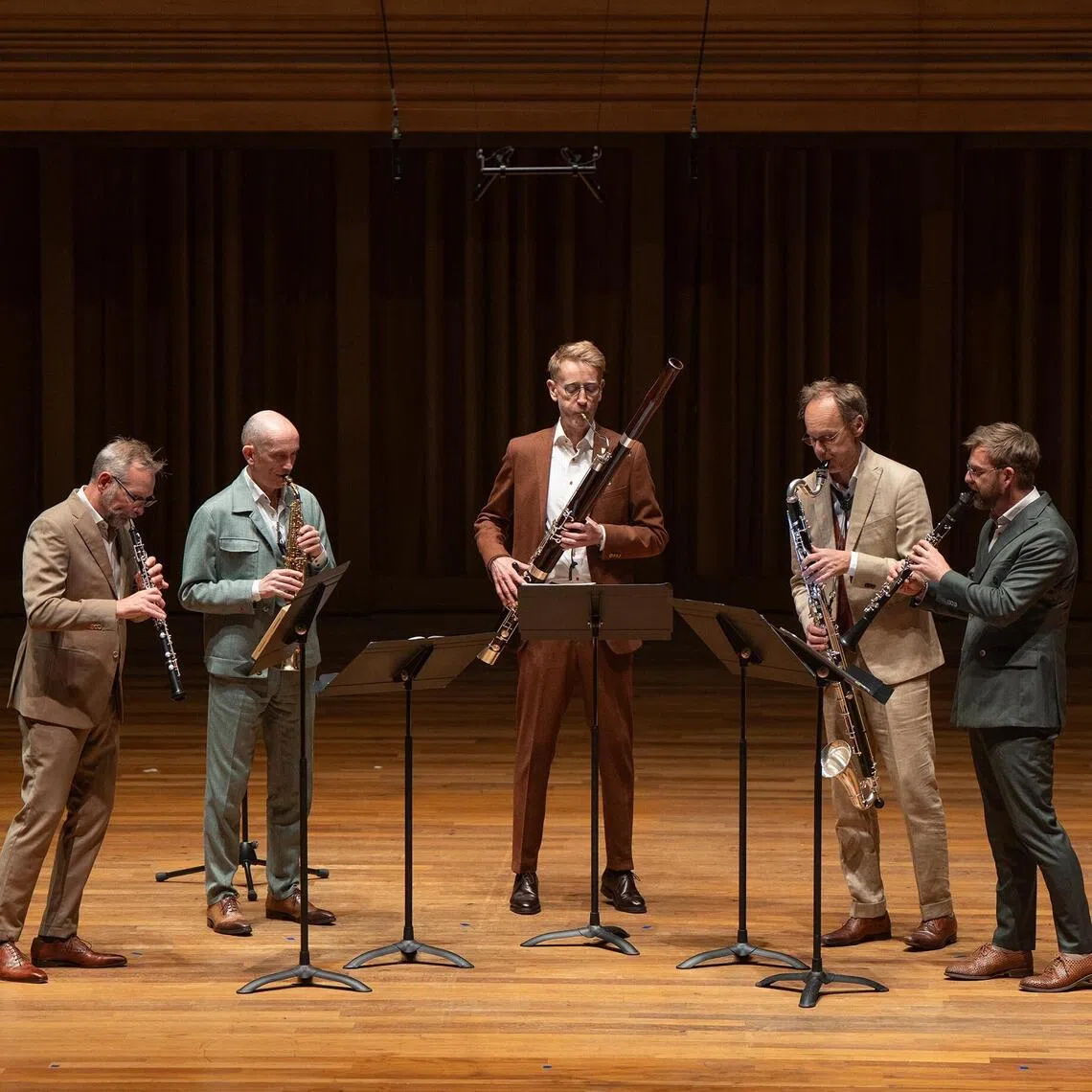 Comprising musicians Oliver Boekhoorn, Raaf Hekkema, Alban Wesly, Jelte Althuis and Bart de Kater, Calefax Reed Quintet put on a concert at the Conservatory Concert Hall on Sept 12. 