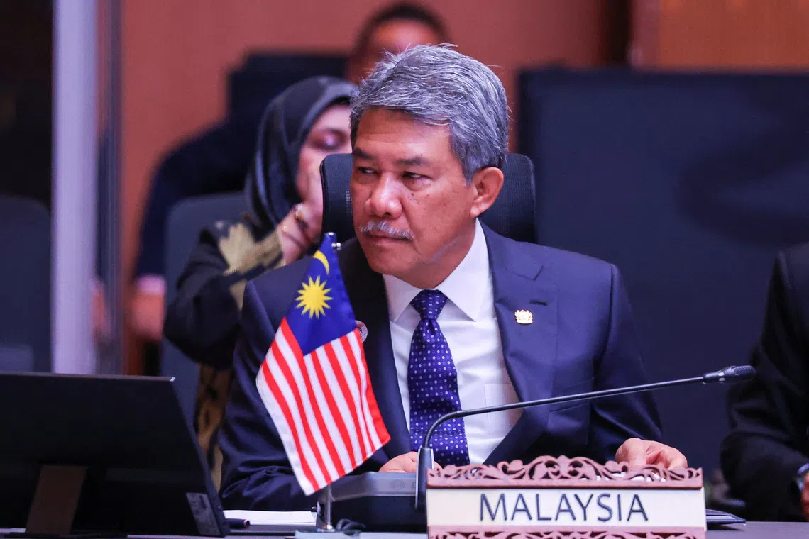 Malaysia's Minister of Foreign Affairs Mohamad Hasan attends the ASEAN Post-Ministerial Conference with Britain at the 58th Association of Southeast Asian Nations (ASEAN) Foreign Ministers’ Meetings in Kuala Lumpur, Malaysia, 11 July 2025.     FAZRY ISMAIL/Pool via REUTERS