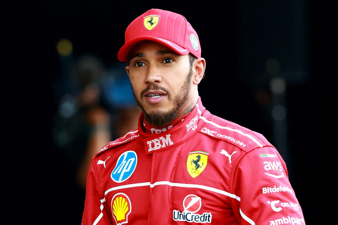 Formula One F1 - Mexico Grand Prix - Autodromo Hermanos Rodriguez, Mexico City, Mexico - October 25, 2025 Third placed Ferrari's Lewis Hamilton after qualifying REUTERS/Raquel Cunha