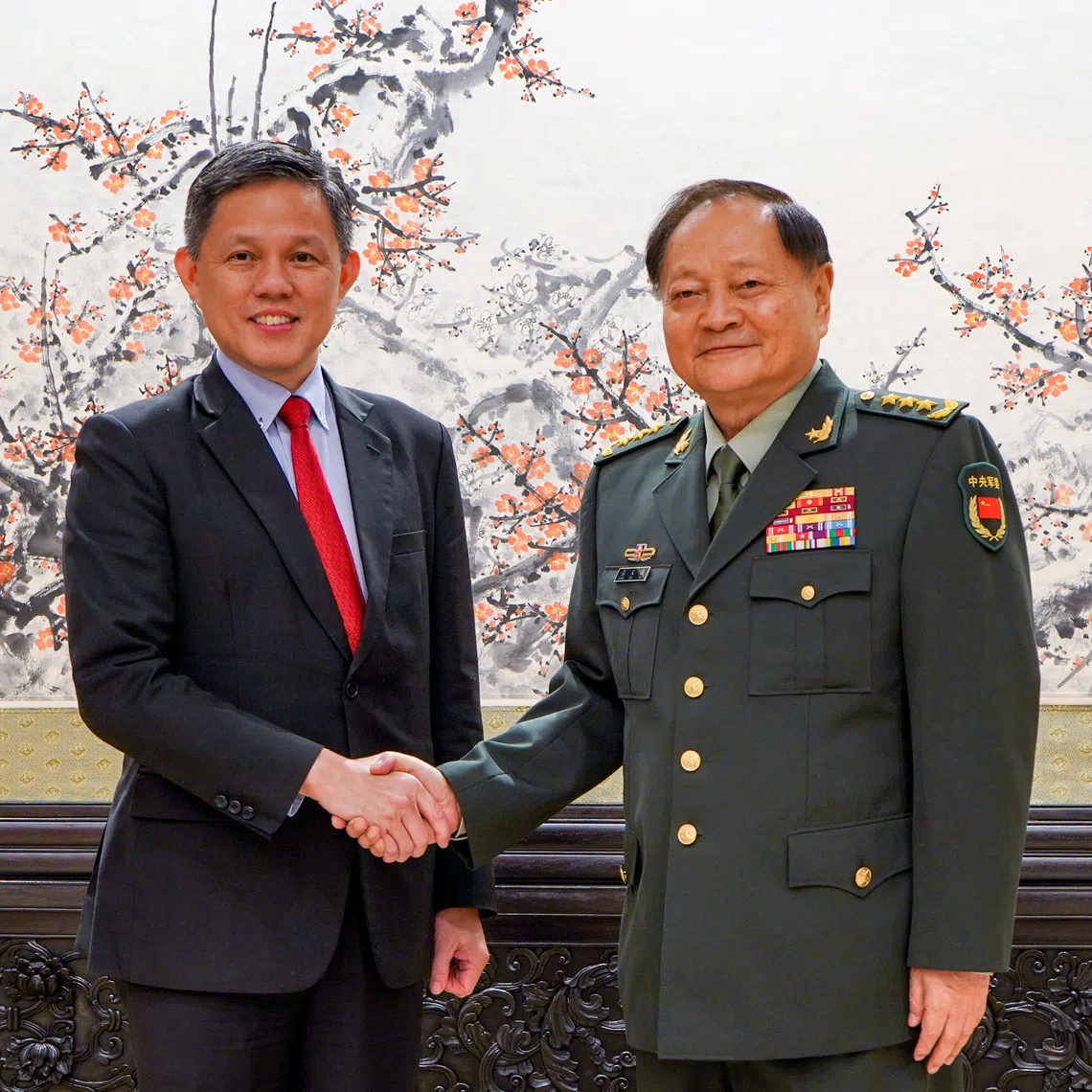 Minister for Defence Chan Chun Sing called on China's Vice Chairman of the Central Military Commission General Zhang Youxia in Beijing on Sept 17.
