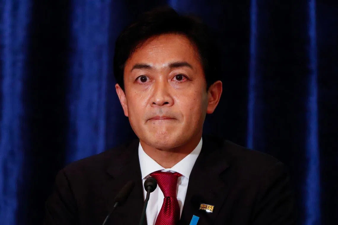The Democratic Party for the People leader Yuichiro Tamaki attends a debate session with other leaders of Japan's main political parties, ahead of October 31, 2021 lower house election, at the Japan National Press Club in Tokyo, Japan October 18, 2021. REUTERS/Issei Kato/Pool/ File Photo