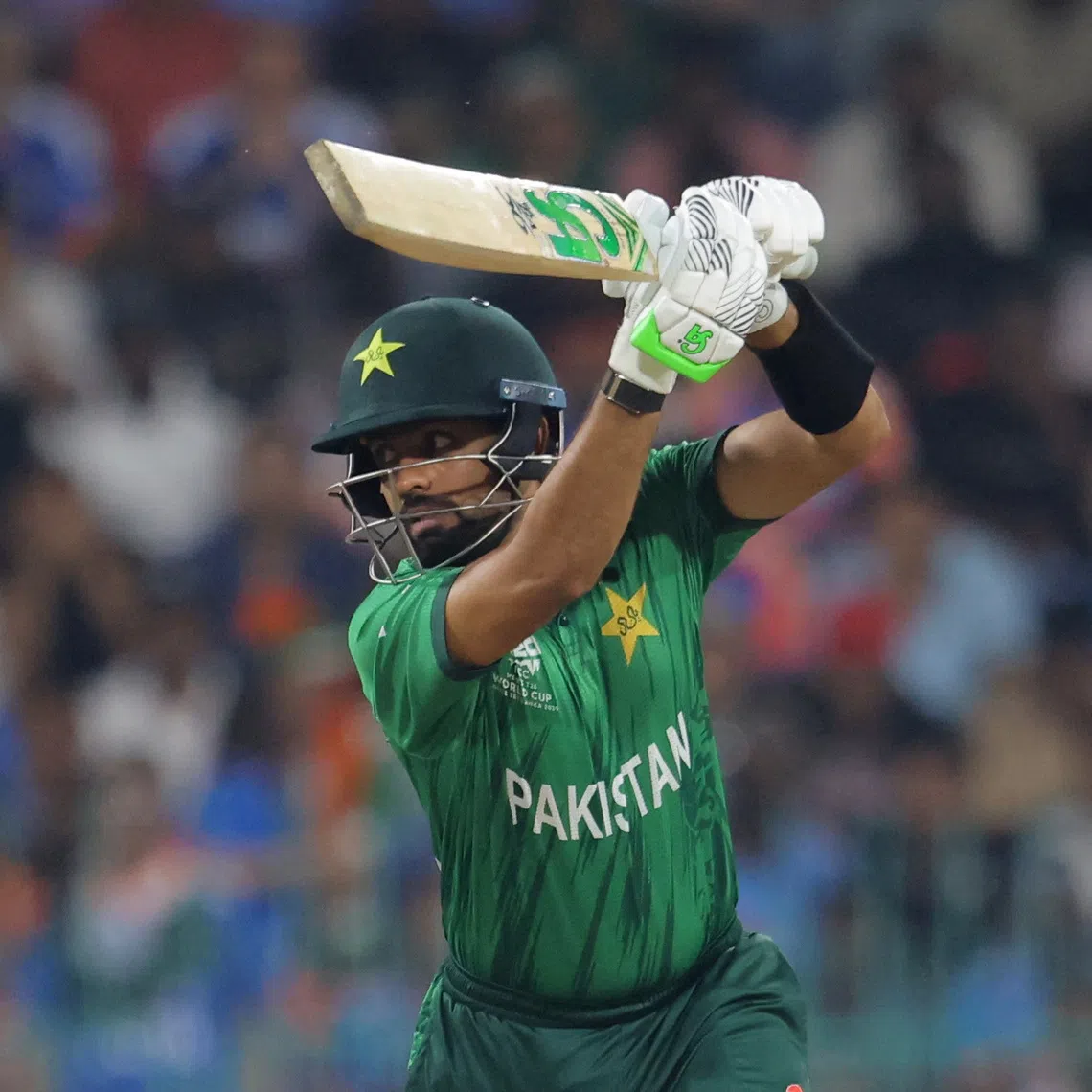 Cricket - ICC Men's T20 World Cup 2026 - Group A - India v Pakistan - R. Premadasa International Cricket Stadium, Colombo, Sri Lanka - February 15, 2026 Pakistan's Babar Azam in action REUTERS/Lahiru Harshana