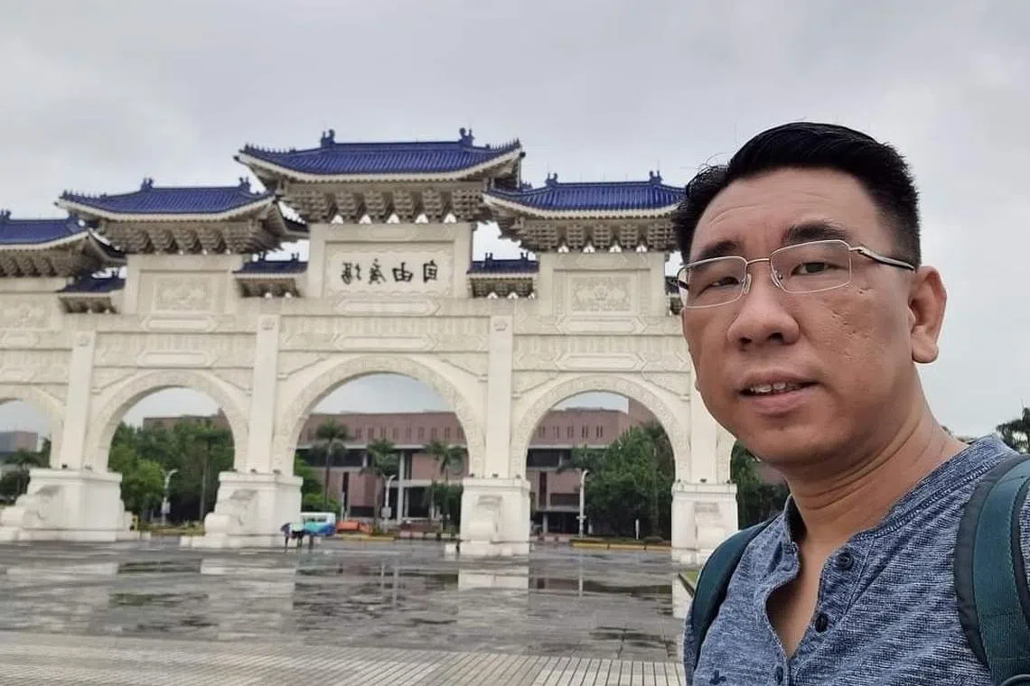 Civil servant Jack Teo, in a selfie from previous trip to Taiwan, said a tour planned to the famed Taroko Gorge was cancelled by the organisers. 