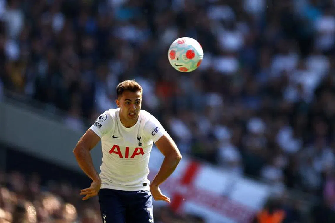 FILE PHOTO: Soccer Football - Premier League - Tottenham Hotspur v Brighton & Hove Albion - Tottenham Hotspur Stadium, London, Britain - April 16, 2022 Tottenham Hotspur's Sergio Reguilon in action REUTERS/Hannah Mckay/File Photo