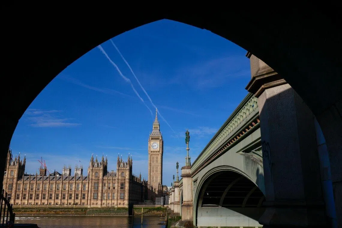 The Houses of Parliament in the Westminster district of London on March 2, 2026.