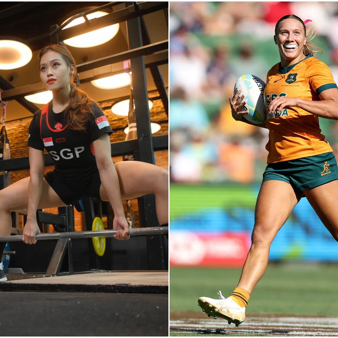 Powerlifting has redefined how Singapore's Farhanna Farid (left) perceives her body, and for Teagan Levi, rugby has also taught her lessons in body confidence.