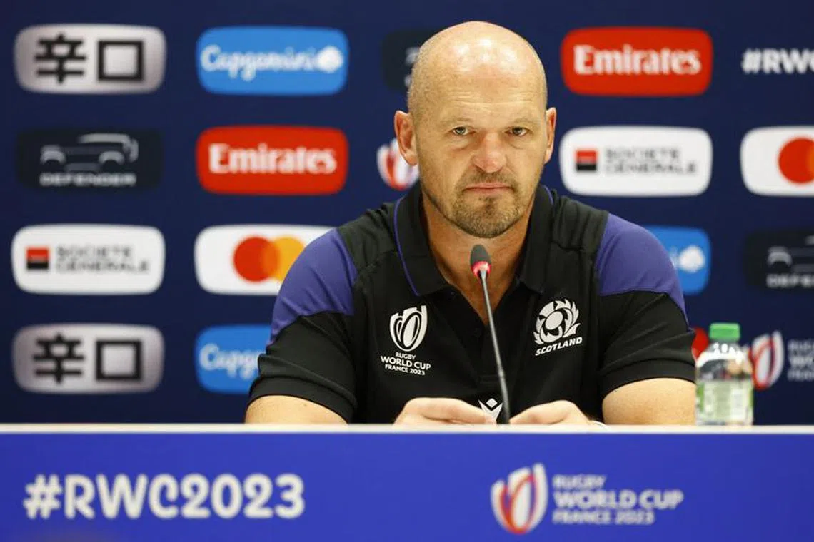 FILE PHOTO: Rugby Union - Rugby World Cup 2023 - Scotland Press Conference - Orange Velodrome, Marseille, France - September 8, 2023 Scotland head coach Gregor Townsend during the press conference REUTERS/Peter Cziborra