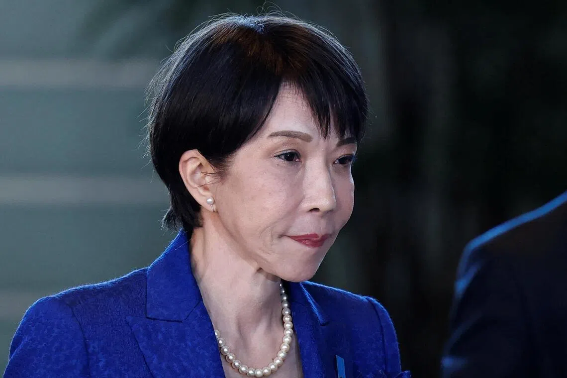 Japan's Prime Minister Sanae Takaichi, leader of the ruling Liberal Democratic Party (LDP), arrives at the Prime Minister's office after her party's historic election win in Sunday's poll in Tokyo, Japan, February 9, 2026. REUTERS/Kim Kyung-Hoon