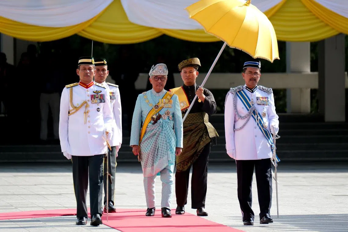 Malaysia’s King Abdullah Sultan Ahmad during a ceremony at Parliament Square in Kuala Lumpur, Malaysia, in 2019.