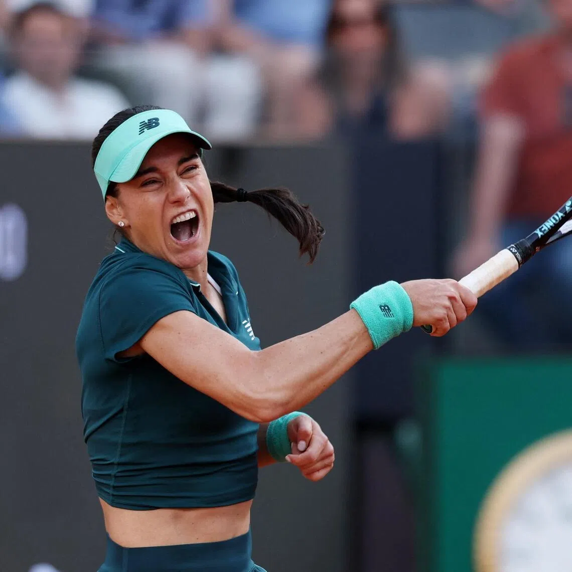 Romania’s Sorana Cirstea returning a shot in her victory over Belarus’ Aryna Sabalenka in the Italian Open on May 9. It was her first win over a top-ranked player.