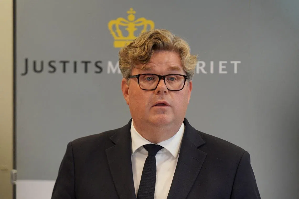 Swedish Justice Minister Gunnar Strommer speaks during a press conference in Copenhagen, Denmark, August 21, 2024. REUTERS/Tom Little