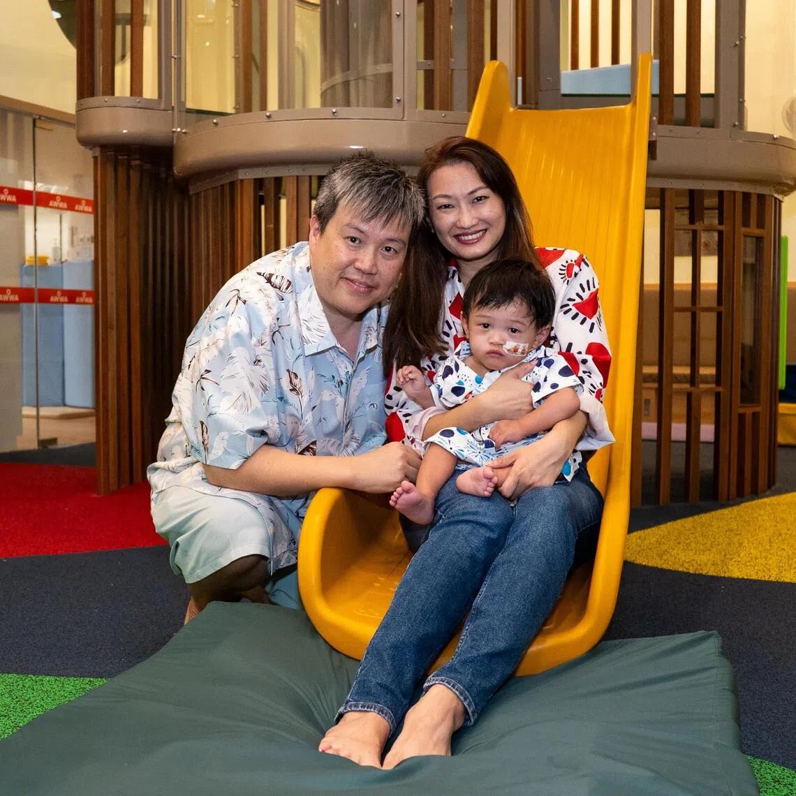 Joshua Mark Tan, one, was born premature at 26 weeks and has complex developmental issues, and this has resulted in his parents Janice Seah, 41, and  John Mark Chen, 47, developing high stress and anxiety.