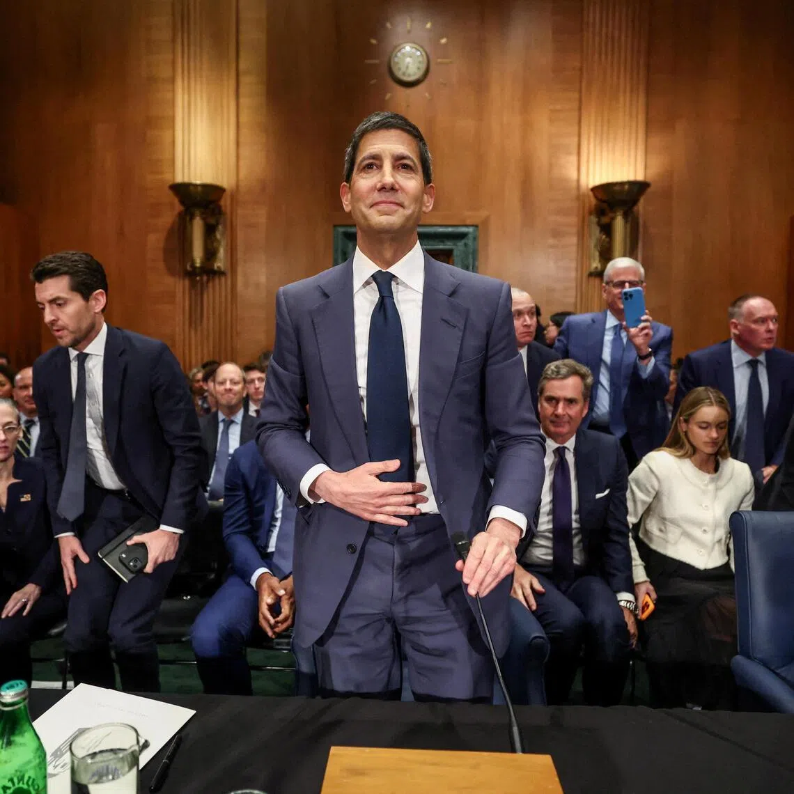 Mr Kevin Warsh - US President Donald Trump's nominee to be next chair of the US Federal Reserve - attending his Senate Banking Committee confirmation hearing on April 21.