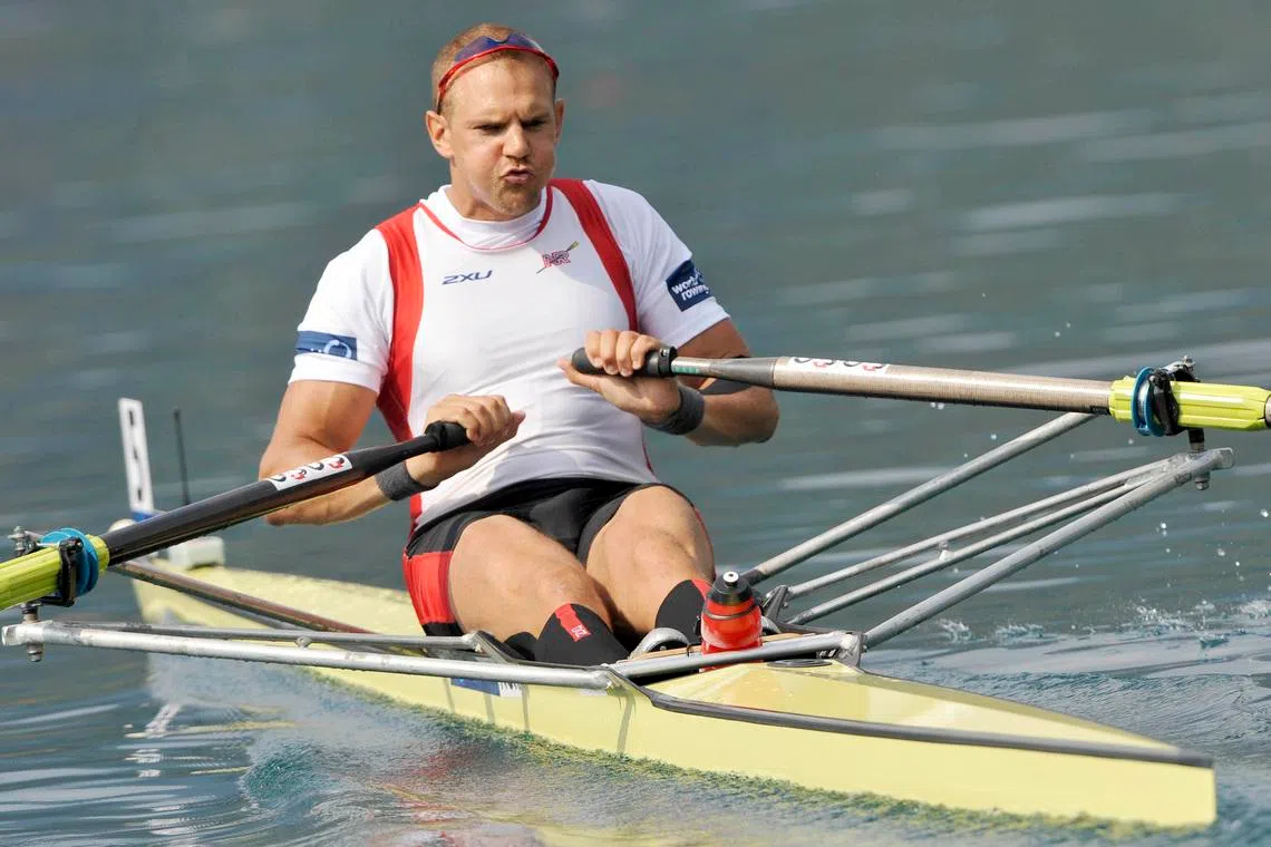 Norway's Olaf Tufte competes during the men's single sculls quarter-final at the World Rowing Championships in Bled August 31, 2011. REUTERS/Srdjan Zivulovic