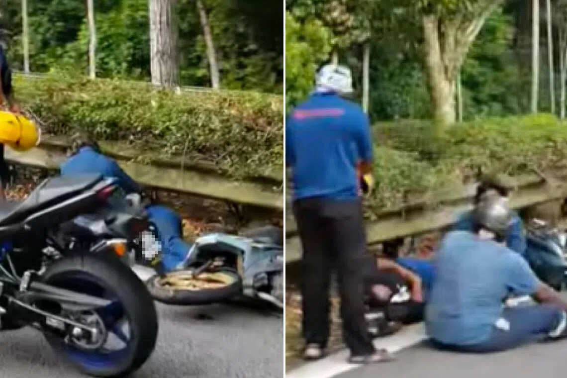 A male driver is assisting with police investigations.