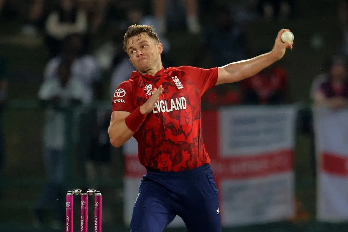 Cricket - ICC Men's T20 World Cup 2026 - Super 8 - England v Pakistan - Pallekele International Cricket Stadium, Kandy, Sri Lanka - February 24, 2026 England's Sam Curran in action REUTERS/Lahiru Harshana